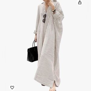 NWT Small chouyatou Womens Striped Long Sleeve Maxi Dress